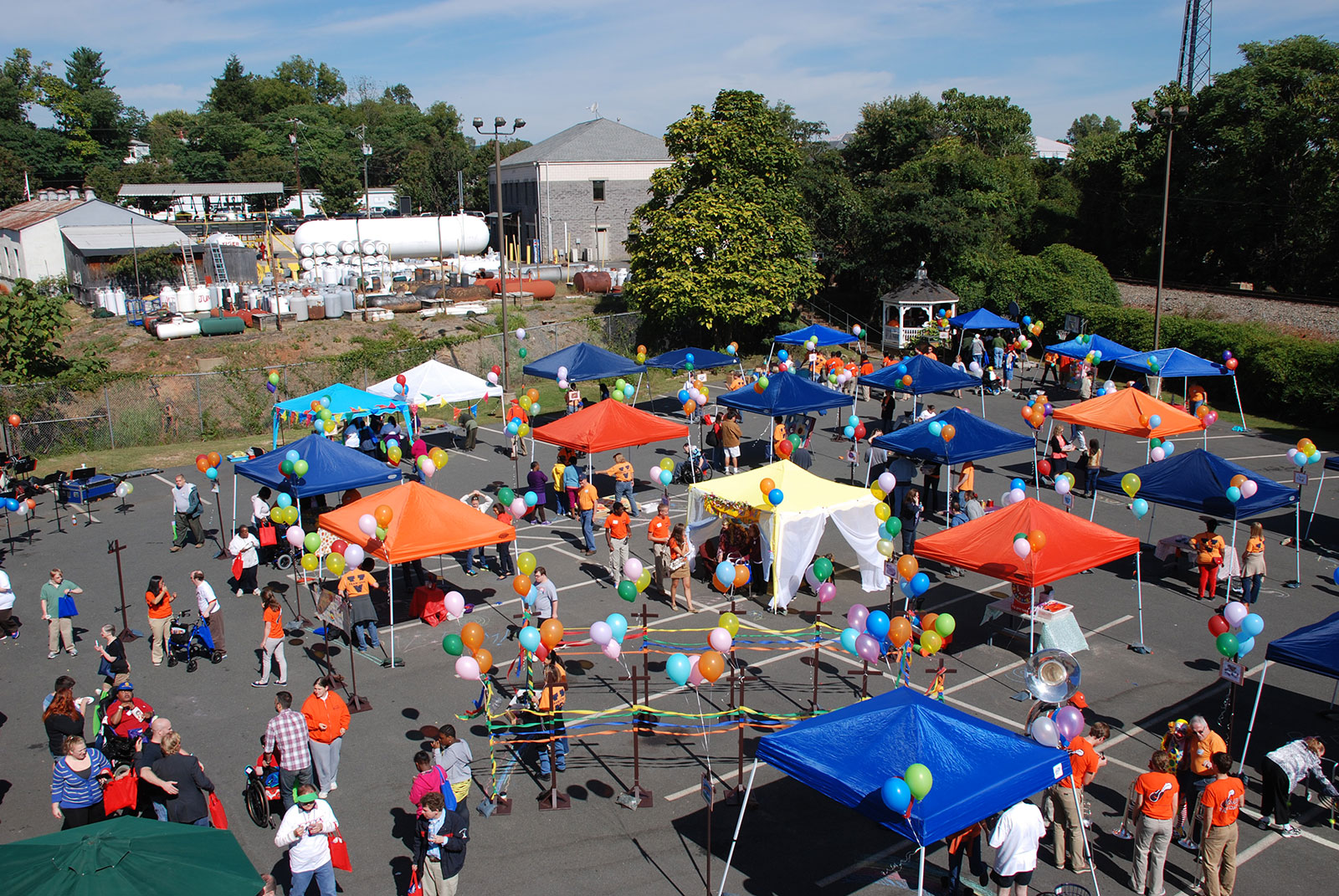 Aerial photo of Day of Caring carnival